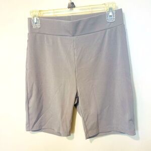 New shein taupe ribbed high rise biker shorts ladies athletic sz L